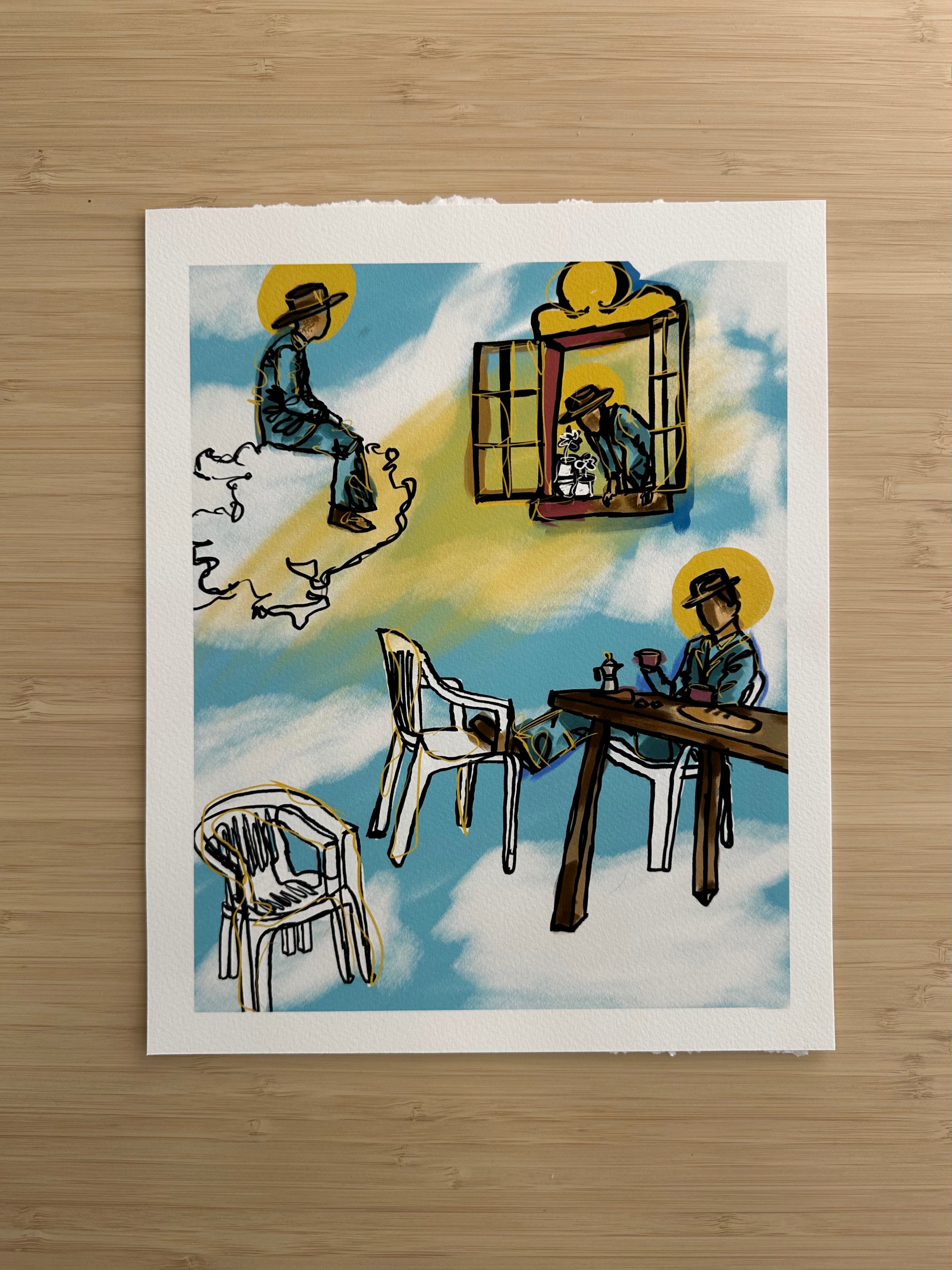 "Por allá comiendo pan"